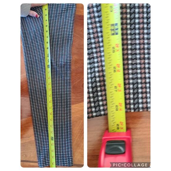 Plaid Pants Size 2 High Rise Tie Waist Ankle Length 90s 28x28 Stretch - Picture 12 of 12